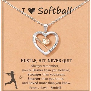 Nuova Collana Creativa a Forma <span class=keywords><strong>di</strong></span> Palla Sportiva, Ciondolo Calcio, Pallavolo, Baseball, Basket, Cuore per Giovani - Product Image 2