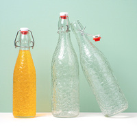 Bouteilles en verre réutilisables de qualité supérieure avec bouchon à bascule, 500 ml et 1000 ml, pour jus, soda, fermentation et stockage de boissons artisanales