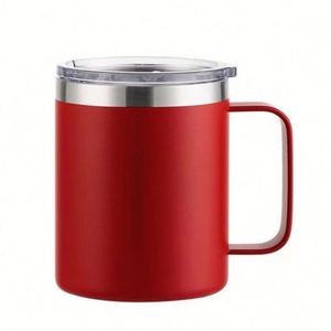 Tazas de Café de Acero Inoxidable de Doble Pared con Aislamiento de 12 oz, con Asa y Logotipo Personalizado - Product Image 1