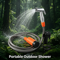 Douche portable rechargeable en ABS étanche pour l'extérieur - Kit de pompe électrique pour camping, plongée, lavage de voiture et bain d'animaux - Modèle CS02