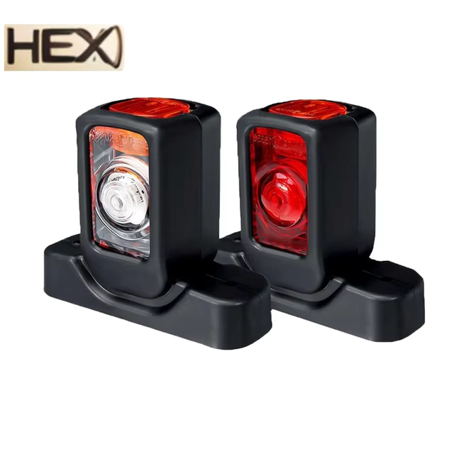 12V 24V Truck LED Side Marker Light Triple Amber White Red Indicator Lamp for Trailer Lorry RV Bus Trailer Wedge Lighting System