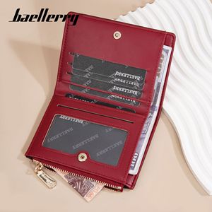 กระเป๋าใส่เหรียญขนาดเล็กสำหรับผู้หญิง Baellerry สีแดง กระเป๋าสตางค์แบบซิป ใช้ได้ทุกวัน สีพื้น - Product Image 2