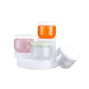 250g gel tắm Pet Vòng vít đầu xi lanh bao bì nhựa mỹ phẩm Jar với nắp cho cơ thể rửa chà Kem