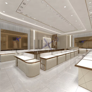 ร้านเครื่องประดับสั่งทำได้ตามต้องการดีไซน์เฟอร์นิเจอร์ตู้โชว์ของตกแต่งภายในร้าน MDF + ไทเทเนียมอัลลอย + กระจกนิรภัย - Product Image 1