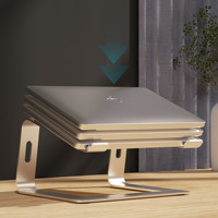 Dudukan Laptop ergonomis, dudukan komputer meja Lap Aluminium Aloi tinggi dapat dilepas dengan permukaan berventilasi