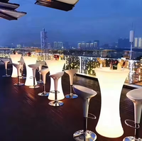 Ventes directes d'usine LED Table de bar décorative Changement de couleur Bar de table de cocktail Bar de restaurant extérieur Table à manger LED