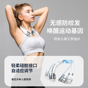 Ventilador portátil para el cuello con pantalla digital, dispositivo de refrigeración recargable por USB para uso en exteriores, motor sin escobillas, 4000mAh, 8-12H de duración. - Product Image 5