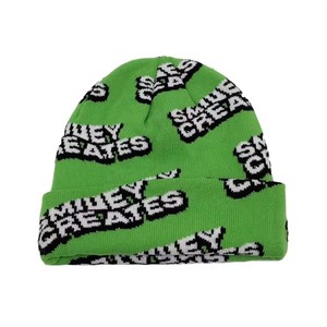 <span class=keywords><strong>Mots</strong></span> partout Intarsia imprimé jacquard tissé tricot hiver manchette bonnet chapeaux avec logo personnalisé - Product Image 2