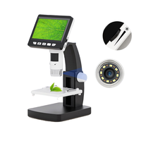 306-B Portable 2MP HD Monocular Electron Microscope with 8 LEDs and 4.3" IPS LCD Screen for Industrial Inspection
