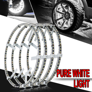 Uzaktan kumanda ile parlak jant ışık çift sıra kovalayan saf beyaz tekerlek ışıkları için Jeep kamyon araba tekerlek halka ışık - Product Image 3