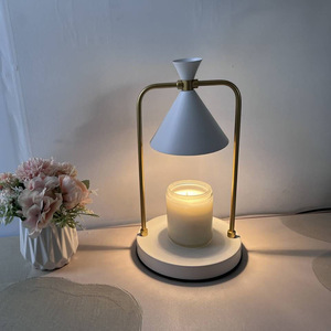 Lampe <span class=keywords><strong>de</strong></span> <span class=keywords><strong>table</strong></span> <span class=keywords><strong>chauffe</strong></span>-bougies électrique en métal noir avec minuterie à intensité variable Aromathérapie GU10 Ampoules halogènes incluses - Product Image 3