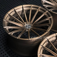 Jantes forgées monobloc personnalisées XINLAI 20-22 pouces bronze satiné à rayons fendus 5x112 5x120 pour Audi BMW
