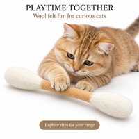 Jouet pour chat en feutre 100% pure laine, bâton de jeu pour chat, plusieurs tailles pour les animaleries et les détaillants en ligne