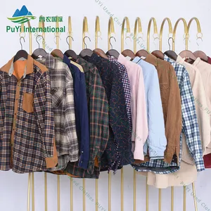 Camisa de inverno para homens, casaco xadrez para segunda mão, roupas de marca, roupas masculinas eua