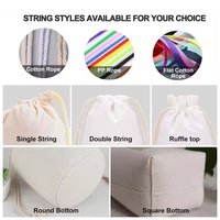 Tas Serut Katun Organik Logo Kustom Ramah Lingkungan Kantong Perhiasan Kanvas Alami Kemasan Kecil Berkelanjutan Hadiah Grosir