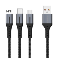 Smartilike 2A kabel USB Tipe C/mikro/IPH, kabel isi daya cepat untuk iphone 16 17 Pro Max kabel Android data