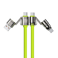 Kabel Sparrow 240W 6A 4-in-1 USB3.0 TPE Dual Head Empat Antarmuka Pengisian Cepat untuk iPhone & Silikon