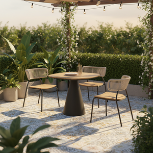 Chaises <span class=keywords><strong>de</strong></span> salle à manger empilables en rotin PE tressé durable pour <span class=keywords><strong>jardin</strong></span>, patio, balcon - Product Image 1