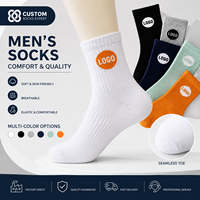 Chaussettes unisexes élégantes noires et blanches pour hommes et femmes, avec logo personnalisé, chaussettes ras du cou avec lettres pour le printemps et l'automne, marque [Nom de la marque]