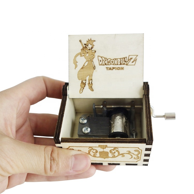 Mini Wooden Hand Crank Music Box, Dragon Ball, Gifts, Wholesale