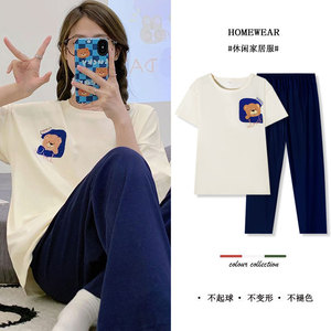 Đồ ngủ nữ mùa hè quần ngắn tay MặC Ngoài quần áo ở nhà dễ thương hoạt hình mỏng phù hợp với phụ nữ - Product Image 3