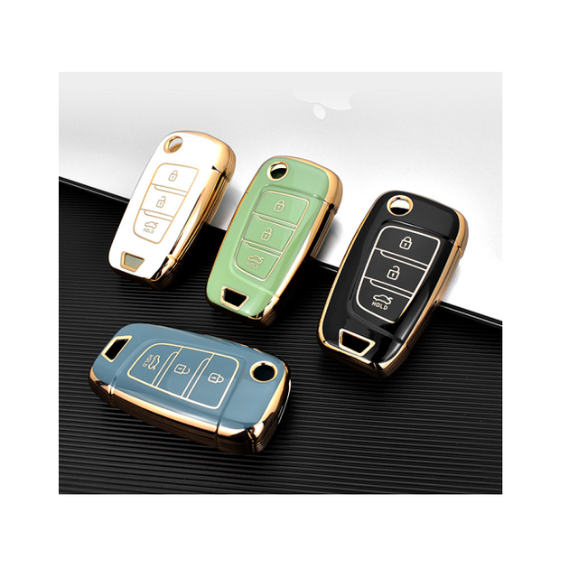 Factory Sales Hot Sale Tpu Car Key Case Cover Protective for Hyundai Solaris 2 Elantra I30 I35 I40 Protector Shell Keychain Auto