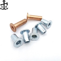Remaches Tubulares Huecos de Cabeza Plana de Alta Calidad de Aluminio, Acero al Carbono, Latón, Cobre y Acero Inoxidable, Estándar DIN7338
