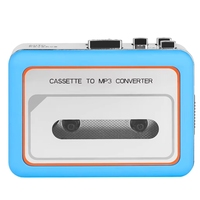 Convertisseur portable de cassette en MP3 avec fonction de lecture inversée automatique et haut-parleurs doubles pour l'apprentissage de l'anglais, utilisation à domicile et en extérieur
