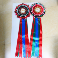 Guirlandes de roses imprimables faites à la main, grandes, en gros, personnalisées pour Halloween, Noël, plaque suspendue en couleur, ruban de cheval, rosette