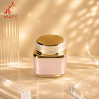 Pot carré en acrylique de style luxueux 30g 50g avec bord argenté à large ouverture pour soins de la peau, crème pour les yeux, contenant cosmétique