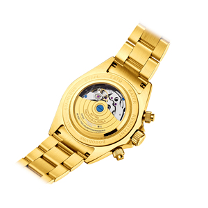 <b>Custom</b> <b>Logo</b> 40mm Iced Out Diamond Chronograph <b>Watch</b> Gold Plated <b>Automatic</b> Mechanical Stainless Steel Men's Luxury Wristwatch - Product Image 4
