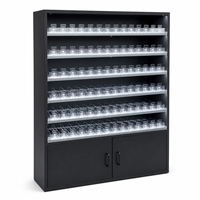 TERMEIN Présentoir à tabac éclairé par LED sans fumée, avec porte et écran télécommandés, en métal, pour magasins et usage commercial