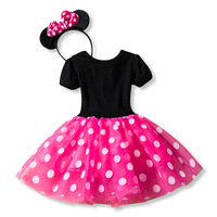 Livraison rapide été enfants fille Tutu robes à manches courtes à pois Minnie Costume enfant en bas âge filles robe de princesse