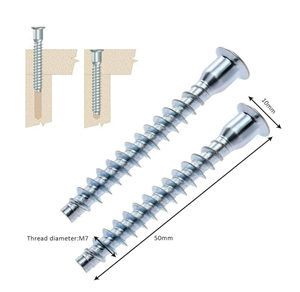 Tornillos confirmados <span class=keywords><strong>M7</strong></span> X 60mm Hex Socket Drive Muebles avellanados Conexión Juego de tornillos autorroscantes Acero al carbono Zinc plateado - Product Image 4