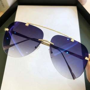 Gafas de Sol de Moda para Mujer, Diseño Degradado, Montura Metálica, Ovaladas, Sin Marco, Protección UV400, Novedad 2021 - Product Image 1