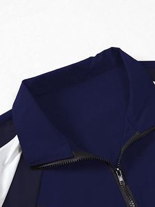 Veste coupe-vent patchwork pour homme avec logo personnalisé, style rétro, color block, vêtements de sport unisexes, coupe ample, veste de sport décontractée, fabrication OEM - Product Image 2