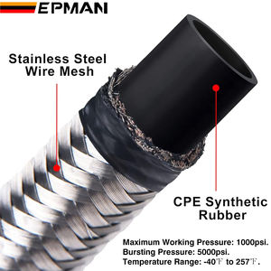 EPMAN 4AN Conduite de carburant AN4 en acier inoxydable tressé, tuyau d'huile en nylon CPE noir avec raccords d'extrémité de tuyau droits à 90 degrés - Product Image 2