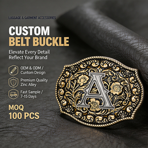 Hebilla de Cinturón de Aleación de Zinc Estilo Vaquero Occidental, con Logotipo Personalizado, Acabado Antiguo, para Cinturones de Mezclilla y Cuero para Hombre, Suministro de Fábrica - Product Image 1