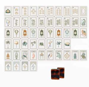 Nuevo Estilo Lujoso y Moderno, Plegable, Portátil, Resistente al Agua, Ecológico, con Patrón de Tortuga, Mahjong, Loto Blanco Dibujado a Mano - Product Image 3