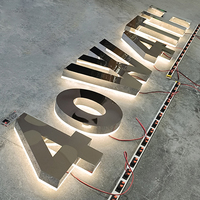 Letras de Acero Inoxidable con Retroiluminación LED 3D Personalizadas para Señalización Exterior de Edificios, Centros Comerciales, Empresas, Hospitales, Uso en Exteriores