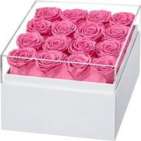 Kotak Hadiah Hari Valentine Hari Ibu Mewah dengan Logo Kustom Grosir Mawar Abadi yang Diawetkan