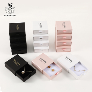 PUPPYSEW 9*9cm Cardboard Jewelry <b>Box</b> Handmade Jewelry Packaging Drawer <b>Box</b> Necklace Ring <b>Earrings</b> <b>Box</b> Custom logo - Product Image 2