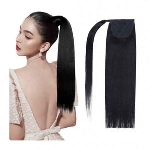 Cabello Humano Brasileño 100% Remy Virgen, Cola de Caballo con Clip, Liso y Sedoso, Venta al Por Mayor - Product Image 1