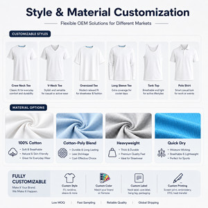 T-shirt en denim uni personnalisé OEM 180G 55% Coton 45% Polyester vierge à manches courtes col rond coupe régulière S-4XL sportif séchage rapide haute performance - Product Image 5