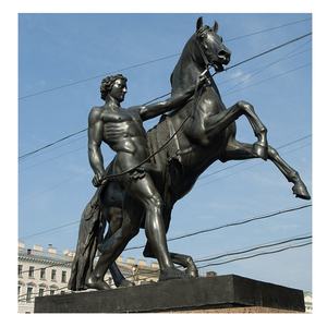 Levensgrote Bronzen Standbeeld Paard Naakt Man Voor Verkoop - Product Image 2