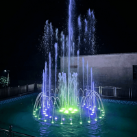 Fuente Musical de Agua Danzante de Lujo, Diseño Personalizado, Acero Inoxidable, para Jardín y Parque
