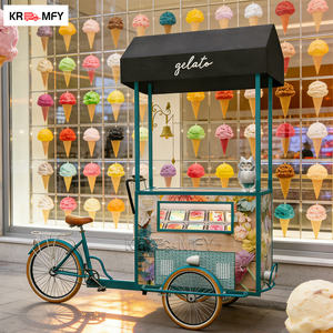 Chariot mobile à glaces et à sucettes glacées en fibre de verre électrique commercial pour hôtel et restaurant avec congélateur - Product Image 6