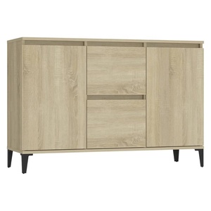 Buffet de rangement multifonctionnel en bois gris béton pour salle à manger et salon avec 2 tiroirs et portes - Product Image 3