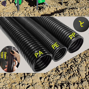 Tuyau ondulé en plastique PE AD21.2 épaissi, tuyau fileté, tuyau en plastique noir, <span class=keywords><strong>gaine</strong></span> de câble ouverte - Product Image 1