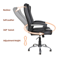 Chaise de bureau contemporaine, confortable et ergonomique, en cuir, avec support lombaire, pour le bureau à domicile